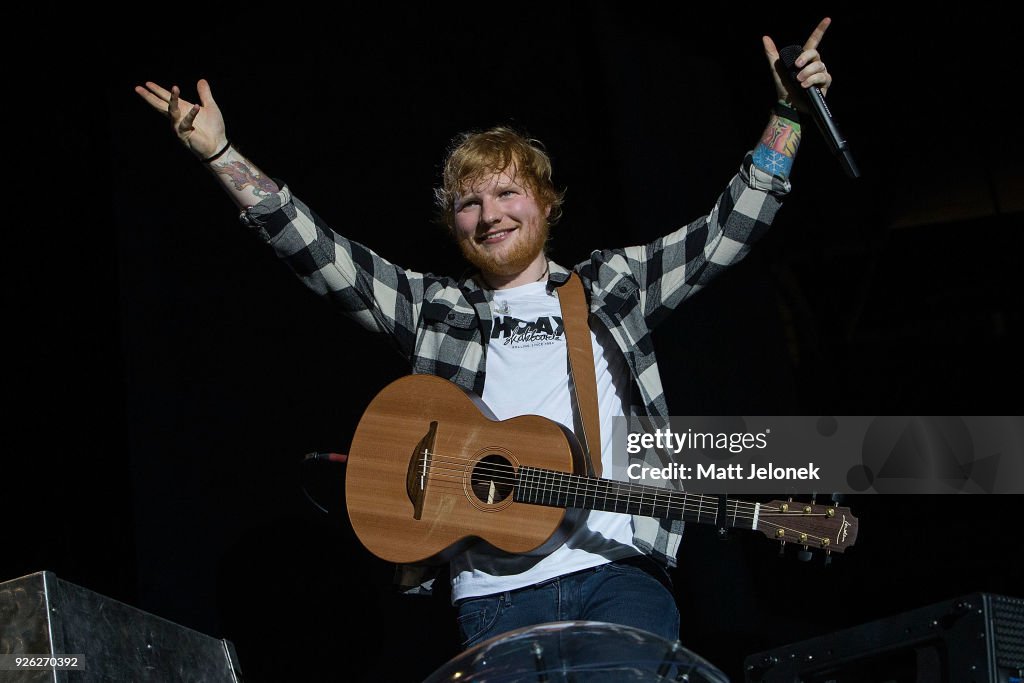 Ed Sheeran Performs In Perth