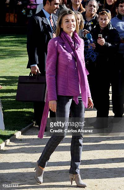 Princess Letizia of Spain visits Zamora Castle on November 3, 2009 in Zamora, Spain.