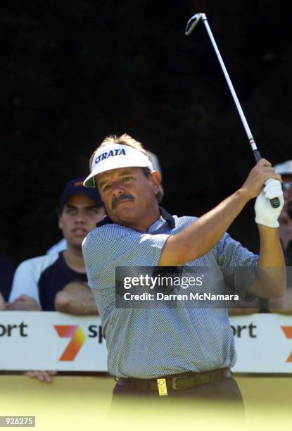 Rodger Davis from Australia, drives from the 4th. Tee, during the third round of the 2001 Ericsson Masters, which is being played at the Huntingdale...