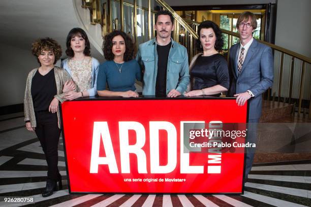 Anna Rodriguez Costa, Anna Castillo, Inma Cuesta, Paco Leon and Debi Mazar attend the 'Arde Madrid' photocall at Intercontinental Hotel on March 2,...