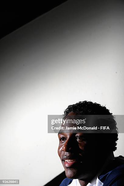 Wilson Cuero of Colombia talks to the media at the Gateway Hotel on November 3, 2009 in Ijebu-Ode, Nigeria.