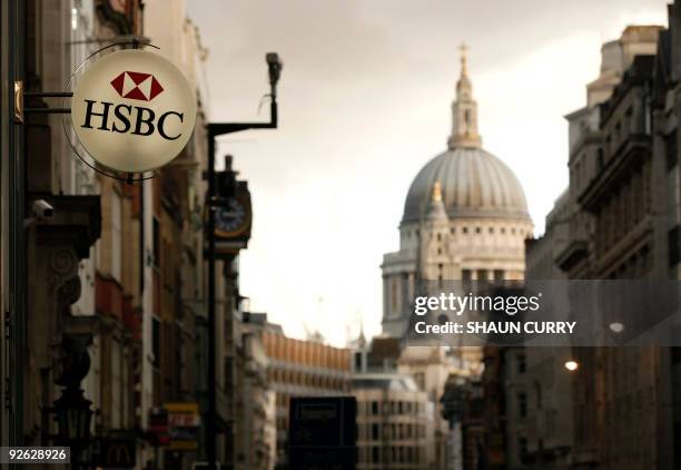 Branch of the HSBC bank is pictured in central London, on November 3, 2009. HSBC is to cut more than 1,700 jobs across its retail banking division in...