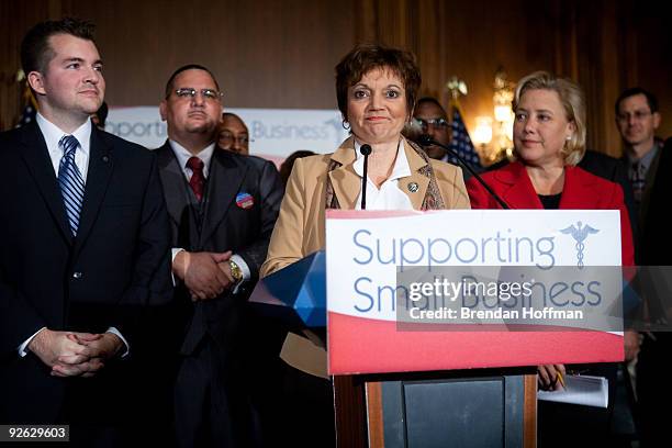 Rep. Debbie Halvorson speaks at a news conference on health insurance reform and its impact on small businesses on November 3, 2009 in Washington,...