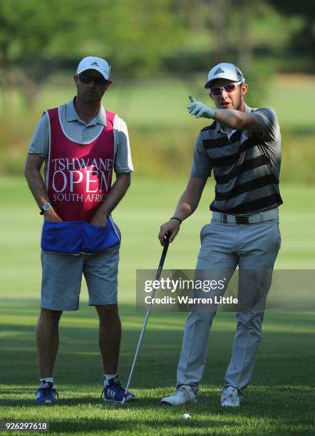 Connor Syme of Scotland prepares to play his second shot into the fourth green during the second round of the Tshwane Open at Pretoria Country Club...