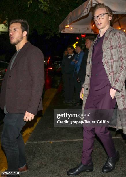 Jimmy Tatro and Calum Worthy are seen on March 02, 2018 in Los Angeles, California.