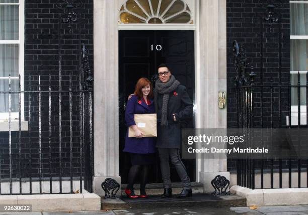 Gok Wan and Shona Collins attend a photocall to deliver a petition to introduce body confidence lessons into schools on November 3, 2009 in London,...