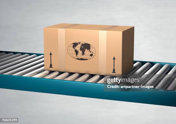 fast international shipping and transportation - conveyor belt stock pictures, royalty-free photos & images