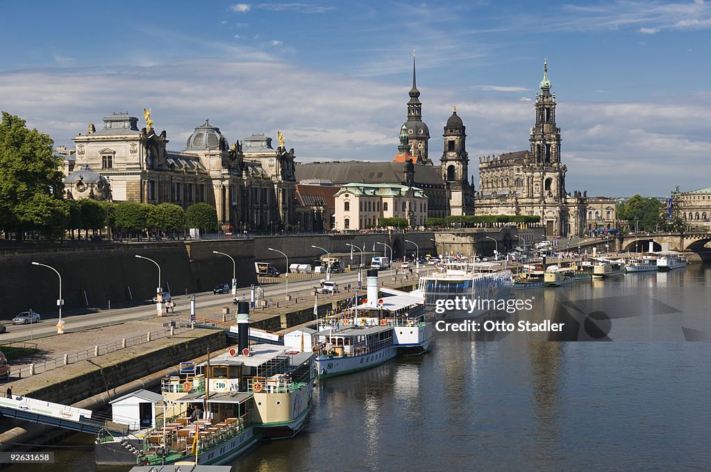 Dresden cityscape at water front