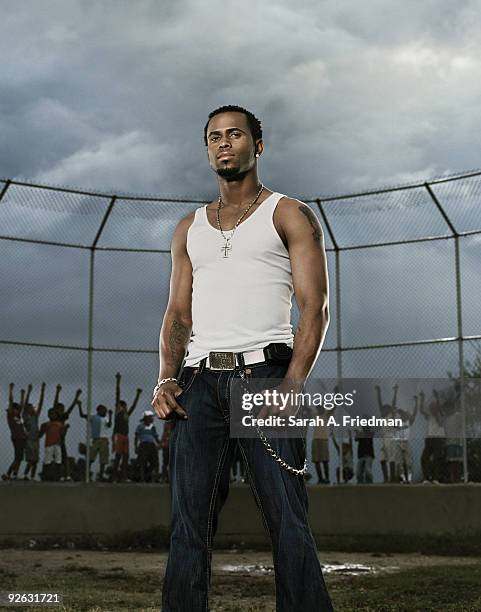 Baseball player Jose Reyes poses at a portrait session for ESPN The Magazine in 2007 in the Dominican Republic.