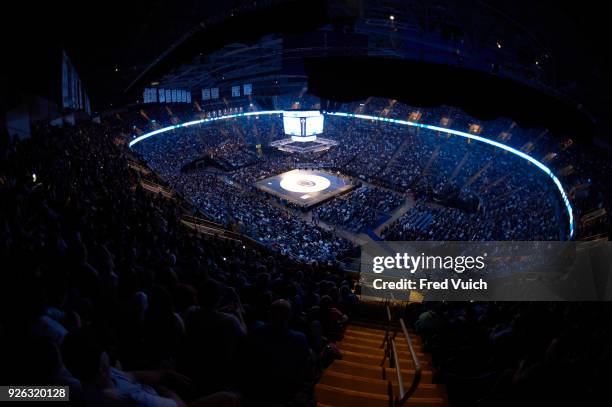 Wide view of fans and arena during Penn State vs Iowa matches at Bryce Jordan Center. University Park, PA 2/10/2018 CREDIT: Fred Vuich
