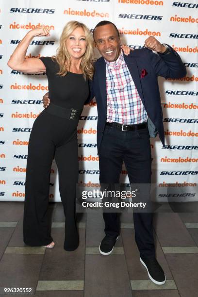 Denise Austin and Sugar Ray Leonard attend the 9th Annual SKECHERS Pier To Pier Friendship Walk Evening Of Celebration And Check Presentation at...