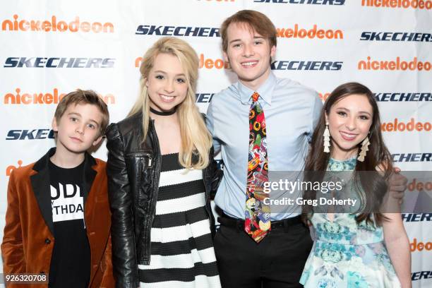 Parker Bates, Kennedy Madison, CJ Valleroy and Ava Cantrell attend the 9th Annual SKECHERS Pier To Pier Friendship Walk Evening Of Celebration And...