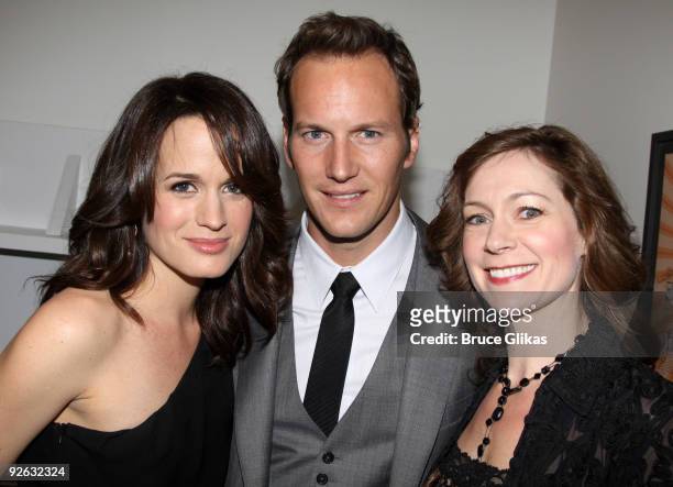 Elizabeth Reaser, Patrick Wilson and Carrie Preston pose at the 25th Annual Artios Awards at The Times Center on November 2, 2009 in New York City.