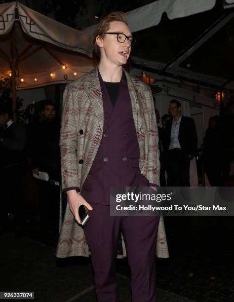 Calum Worthy is seen on March 1, 2018 in Los Angeles, California.