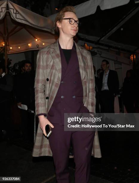 Calum Worthy is seen on March 1, 2018 in Los Angeles, California.