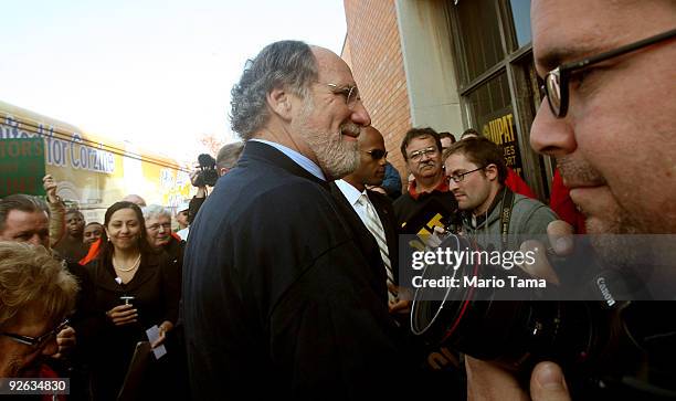 New Jersey Governor Jon Corzine attends a campaign event with the Boilermakers Union November 3, 2009 in Bayonne, New Jersey. Corzine faces...