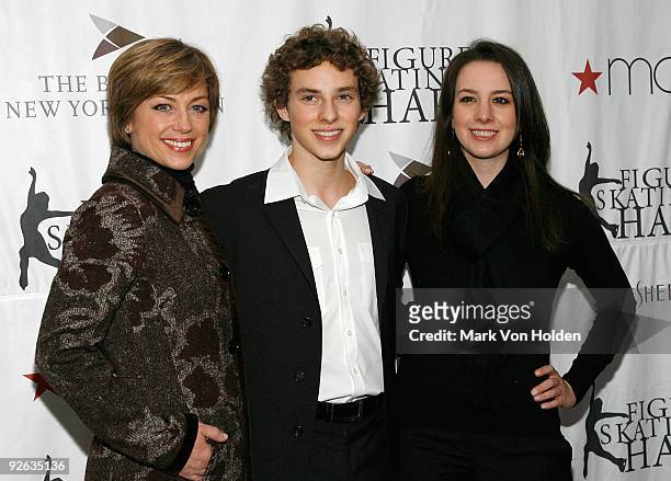 Skating legend and honoree Dorothy Hamill, 2008 World Junior Champion Adam Rippon and Olympic Gold medalist Sarah Hughes attend the 2008 Skating with...