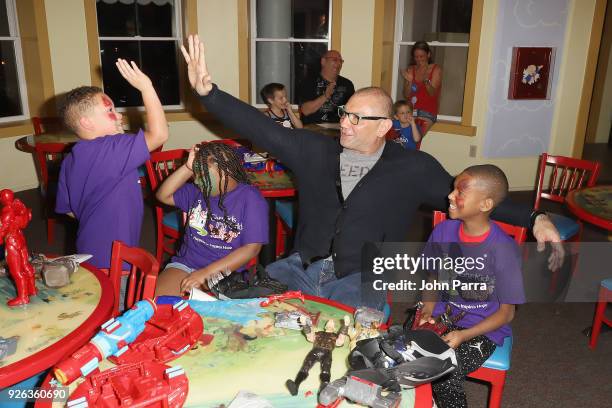 Dave Bautista makes a surprise appearance to help celebrate Hasbro's donation of $1 million USD worth of cash and product to the organization on...