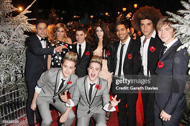 Olly Murs, Stacey Solomon, Joe McElderry, Lucie Jones, Danyl Johnson, Jamie Archer, Lloyd Daniels, John and Edward Grimes of the X Factor attend the...