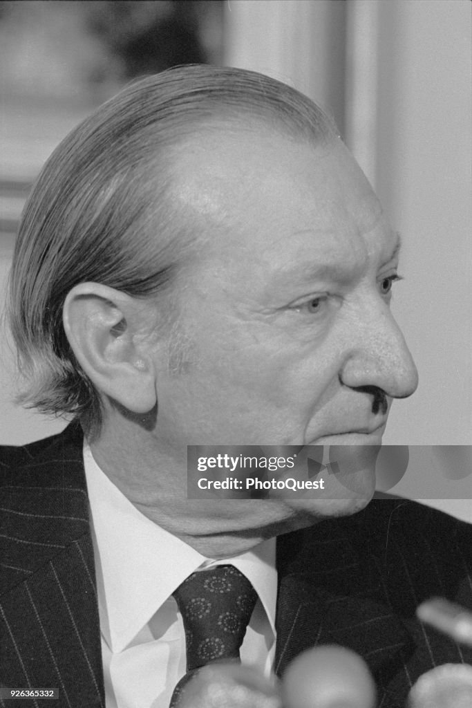 Close-Up Of Kurt Waldheim At Press Conference