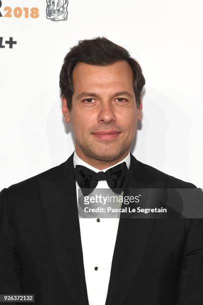 Laurent Lafitte arrives at the Cesar Film Awards 2018 at Salle Pleyel on March 2, 2018 in Paris, France.