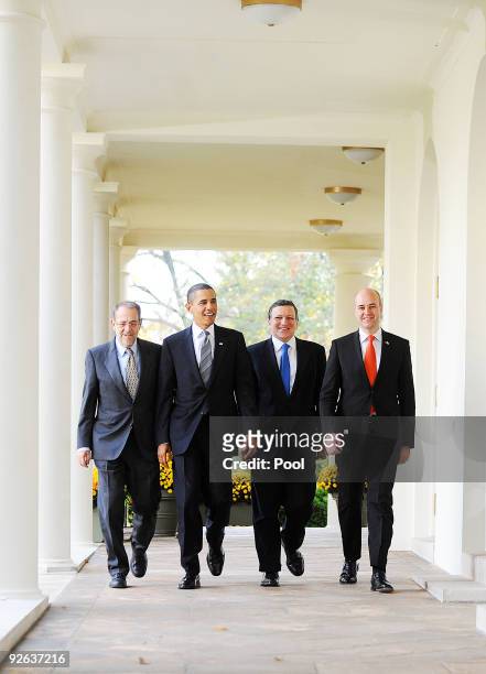 European Council High Representative Javier Solana , President Barack Obama, President of the European Commission Jose Manuel Barroso and Prime...