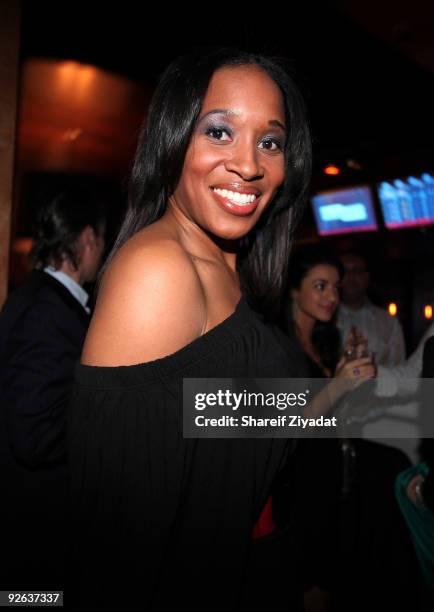 Malikha Mallette attends the Kerry RHODES Foundation black tie VIP dinner and celebrity bowling bash at Lucky Strike Lanes & Lounge on November 2,...