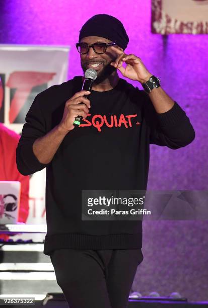 Radio personality Rickey Smiley onstage at Rickey Smiley Morning Show Presents Xscap3 Unplugged at City Winery on March 2, 2018 in Atlanta, Georgia.