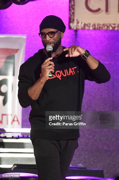 Radio personality Rickey Smiley onstage at Rickey Smiley Morning Show Presents Xscap3 Unplugged at City Winery on March 2, 2018 in Atlanta, Georgia.