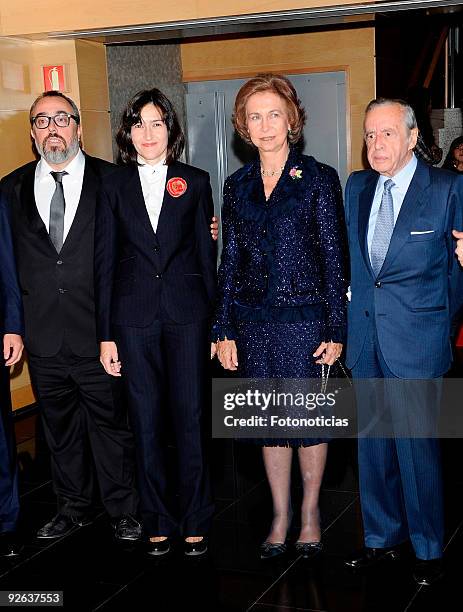 Director and President of Spain's Academy of Cinema Alex de la Iglesia, Spain's Minister of Culture Angeles Gonzalez, Queen Sofia of Spain and banker...