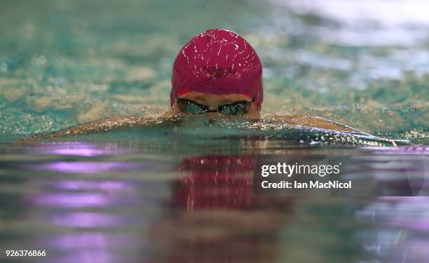 Siobhan O'Connor of Bath University competes in the Women's 200m IM Final during The Edinburgh International Swim meet incorporating the British...