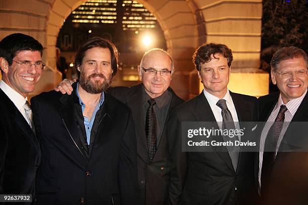 Chairman Walt Disney Studios Rich Ross, Jim Carrey, Bob Hoskins, Colin Firth and Robert Zemeckis attend the world premiere of Disney's 'A Christmas...