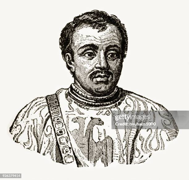 Bertrand Du Guesclin 13141380 Engraving High-Res Vector Graphic