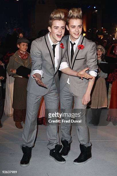John Grimes and Edward Grimes attend the World Premiere of 'A Christmas Carol' at Empire Leicester Square on November 3, 2009 in London, England.