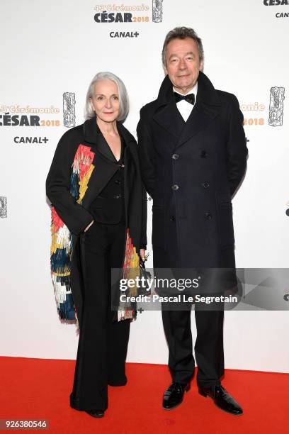 Martine and Michel Denisot arrive at the Cesar Film Awards 2018 at Salle Pleyel on March 2, 2018 in Paris, France.