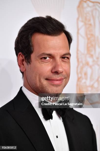 Laurent Laffite arrives at the Cesar Film Awards 2018 At Salle Pleyel on March 2, 2018 in Paris, France.