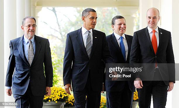 European Council High Representative Javier Solana , President Barack Obama, President of the European Commission Jose Manuel Barroso and Prime...