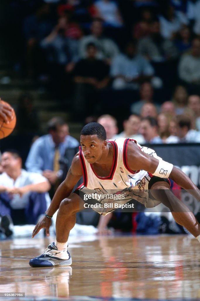 Francis Houston Rockets Steve Francis of the Houston Rockets defends during a game played ...