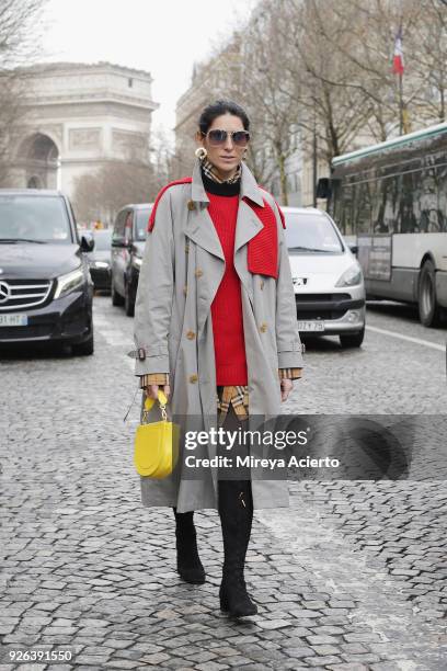 Blogger of The Daily Deb, Deborah Reyner Sebag, seen during Paris Fashion Week Womenswear Fall/Winter 2018/2019 on March 2, 2018 in Paris, France.