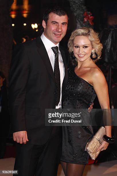 Joe Calzaghe and Kristina Rihanoff attends the World Premiere of 'A Christmas Carol' at Empire Leicester Square on November 3, 2009 in London,...