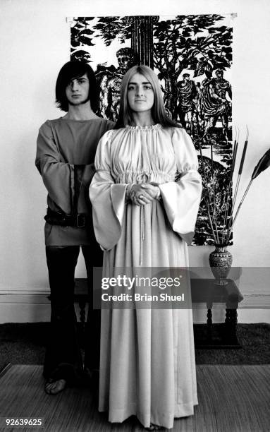 Photo of Mike OLDFIELD and Sally OLDFIELD; with his sister Sally Oldfield