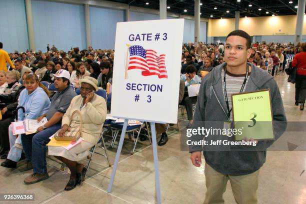 Processing sign at the US Citizenship Ceremony at Miami Beach Convention Center.