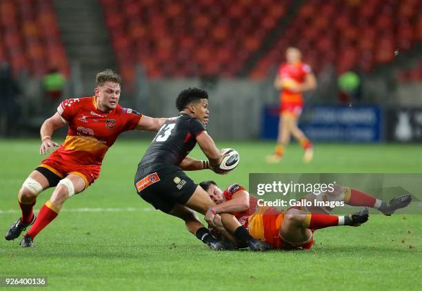 Berton Klaasen of Southern Kings offloads during the Guinness Pro14 match between Southern Kings and Newport Gwent Dragons at Nelson Mandela Bay...