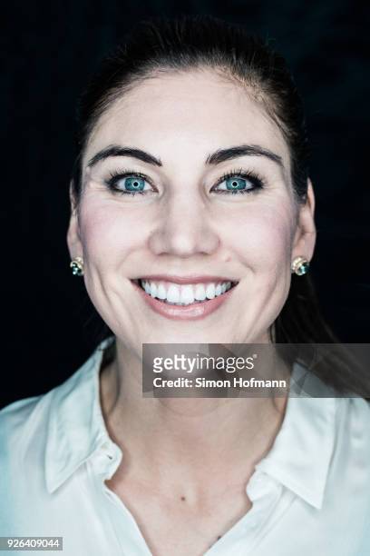 Hope Solo poses prior to the 2018 Laureus World Sports Awards at Le Meridien Beach Plaza Hotel on February 26, 2018 in Monaco, Monaco.