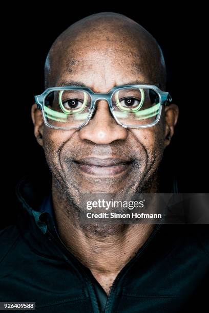 Laureus Academy member Edwin Moses poses prior to the 2018 Laureus World Sports Awards at Le Meridien Beach Plaza Hotel on February 26, 2018 in...