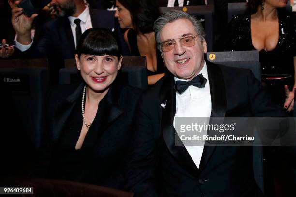 Daniel Auteuil and his wife Aude attend at the Cesar Film Awards 2018 at Salle Pleyel on March 2, 2018 in Paris, France.