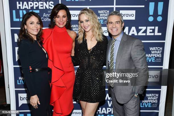 Pictured : Bethenny Frankel, Luann de Lesseps, Jennifer Lawrence and Andy Cohen --