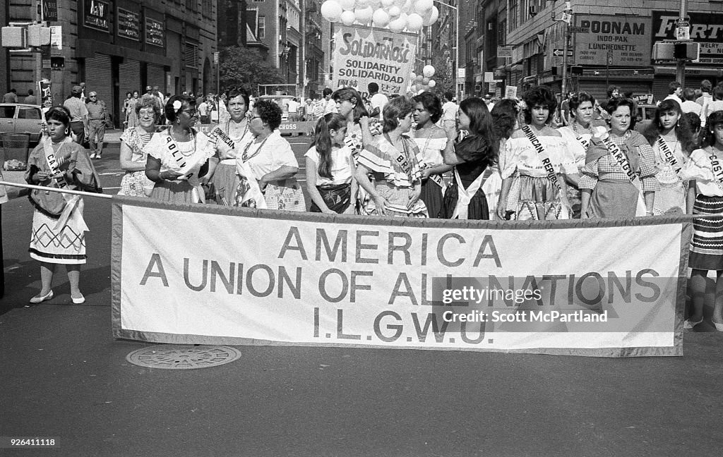 Ladies Garment Workers Union Rally, Protesters In The Streets