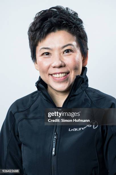 Laureus Academy member Deng Yaping poses prior to the 2018 Laureus World Sports Awards at Le Meridien Beach Plaza Hotel on February 26, 2018 in...