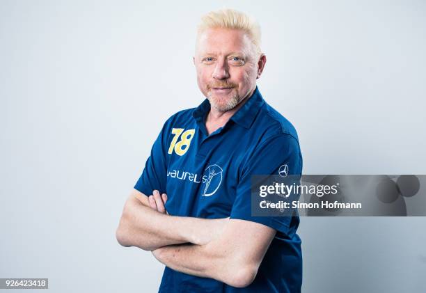 Laureus Academy member Boris Becker poses prior to the 2018 Laureus World Sports Awards at Le Meridien Beach Plaza Hotel on February 26, 2018 in...